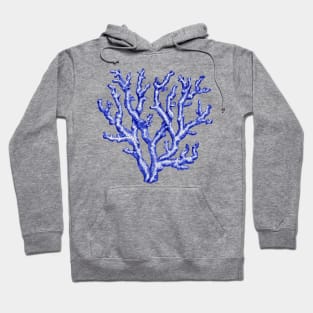 Blue and white sea coral Hoodie